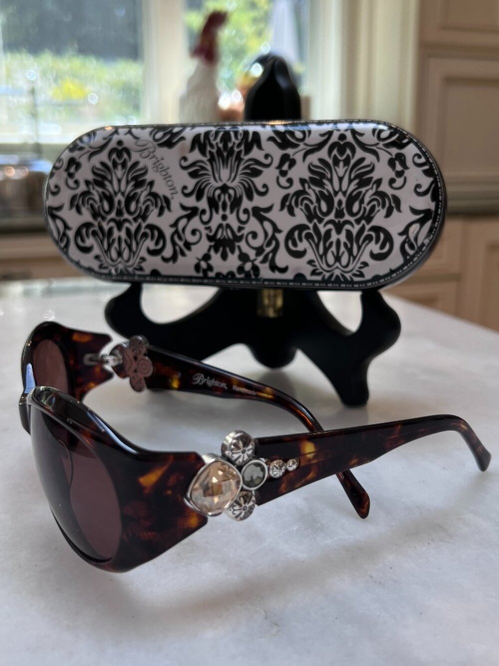 Brighton Selene artesian jeweled sunglasses with hard case